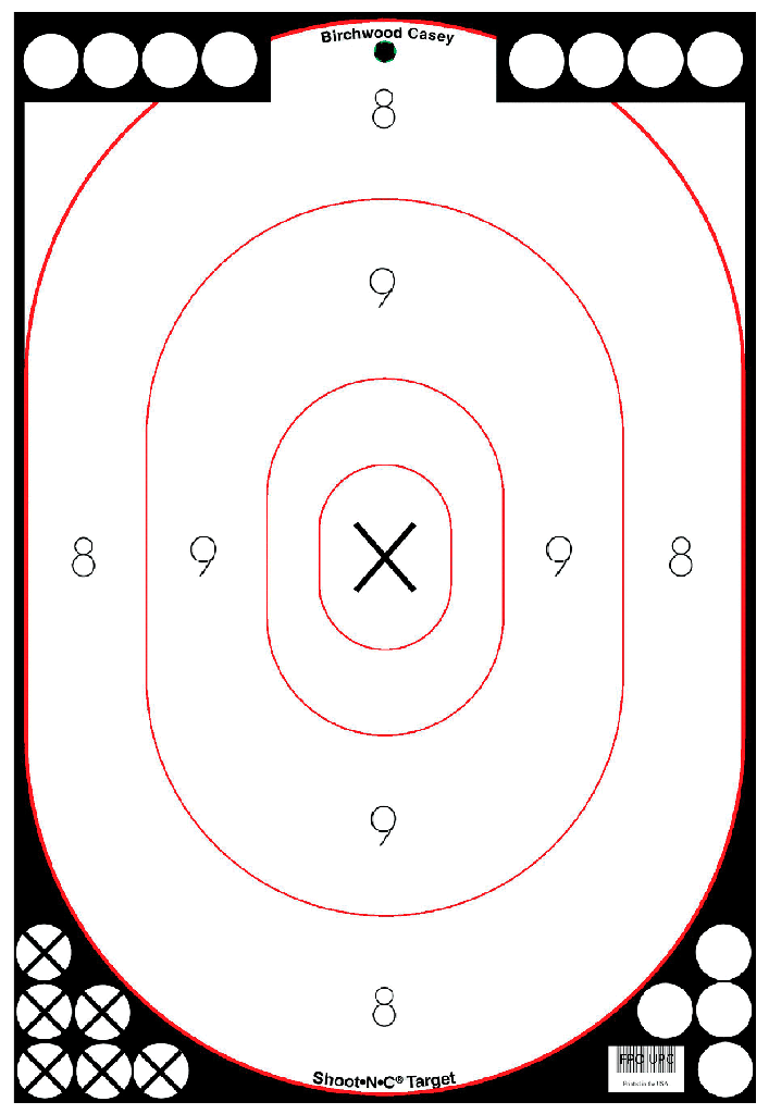 BIRCHWOOD CASEY 34615 SHOOT-N-C REACTIVE TARGET SELF-ADHESIVE PAPER BLACK/WHITE 12"X18" SILHOUETTE 5 PACK