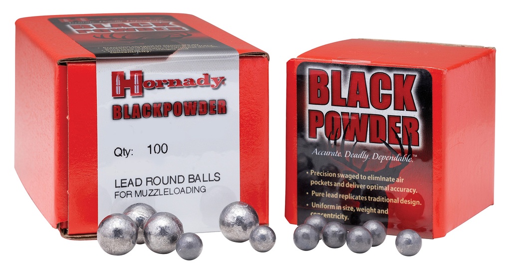 HORNADY 6060 BLACK POWDER LEAD BALLS 44 CAL .451 100 PER BOX/ 25 CASE