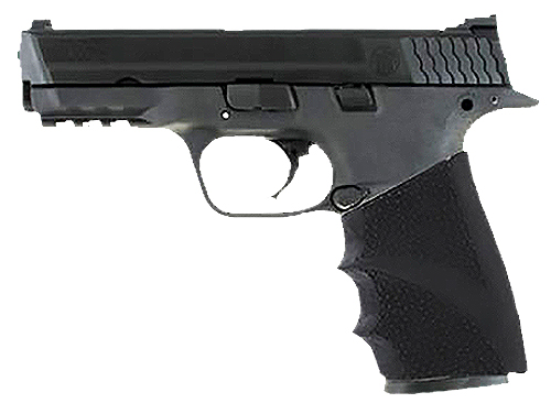 HOGUE 17400 HANDALL HYBRID GRIP SLEEVE MADE OF RUBBER WITH TEXTURED BLACK FINISH & FINGER GROOVES FOR S&W M&P