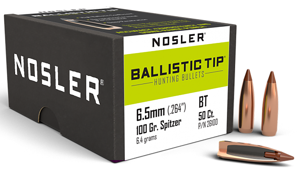 NOSLER 26100 BALLISTIC TIP  6.5CREEDMOOR 100GR SPITZER 50/BOX