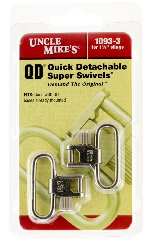 UNCLE MIKES 10933 SUPER SWIVEL QUICK DETACH TRI-LOCK 1.25" LOOP NICKEL FINISH