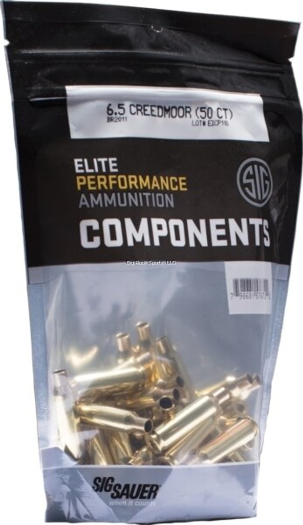 SIG SAUER 6.5 CREEDMOOR UNPRIMED COMPONENT RIFLE BRASS 50CT. #BR2011