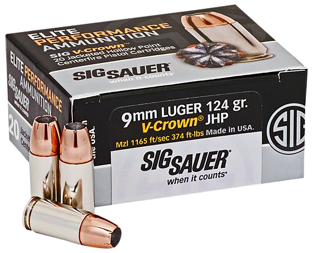 SIG SAUER E9MMA220 ELITE PERFORMANCE 9MM LUGER 124GR V-CROWN