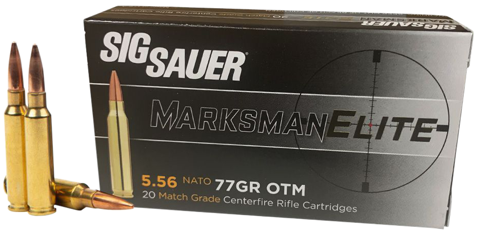 SIG SAUER E556M4-20 MARKSMAN 5.56MM 77 GRAIN OPEN TIP MATCH 20 RNDS