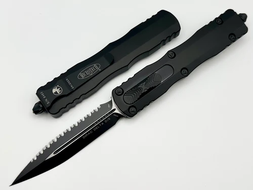MICROTECH 227-3T DIRAC DELTA D/E BLACK TACTICAL FULLY SERRATED