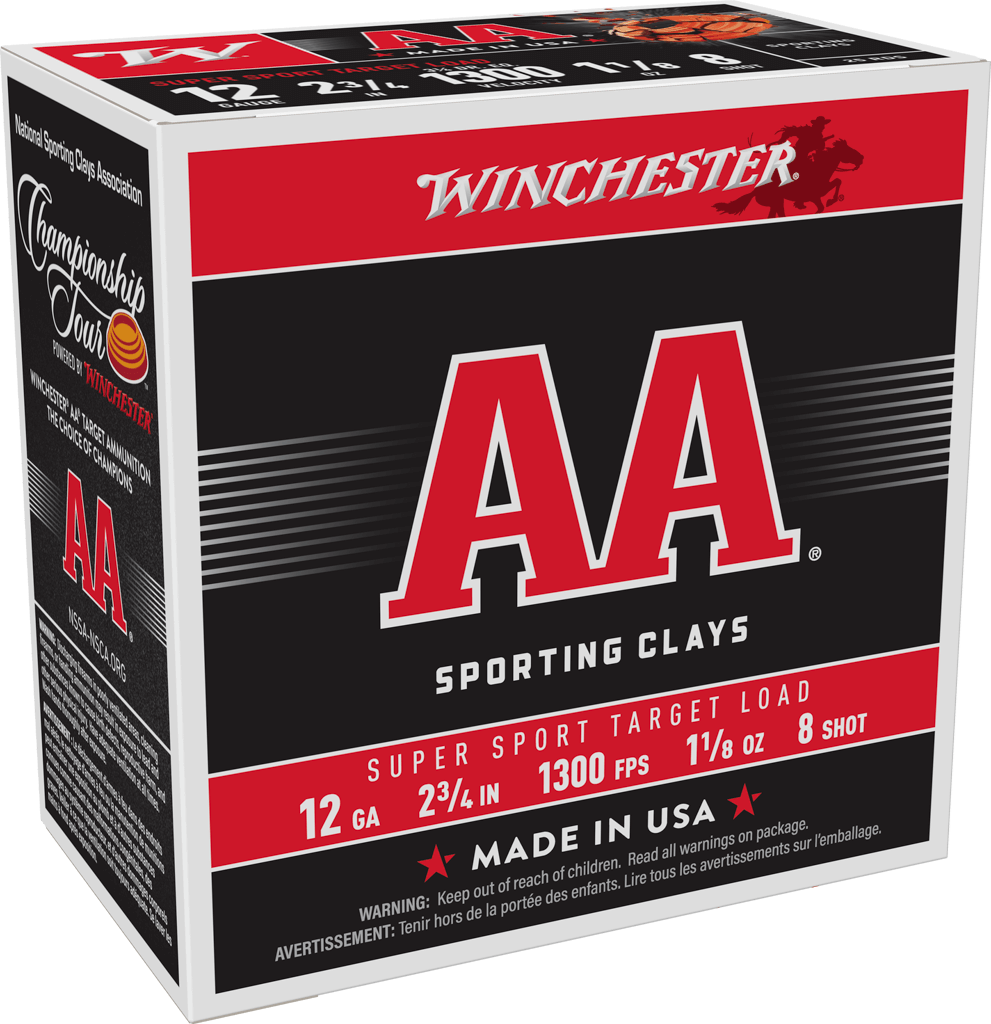 WINCHESTER AASC128 AA SUPER SPORT SPORTING CLAY 12 GA 2-3/4" 1 1/8 OZ 8 SHOT 25 RNDS