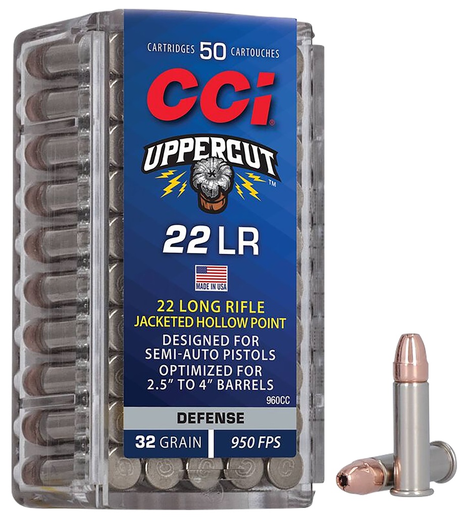 CCI 960CC UPPERCUT DEFENSE 22 LR 32 GRAIN JACKETED HP 50 RNDS