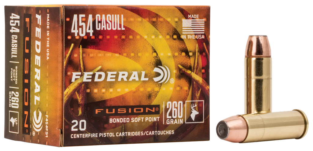 FEDERAL F454FS1 FUSION HANDGUN 454 CASULL 260GR SOFT POINT 20 RNDS