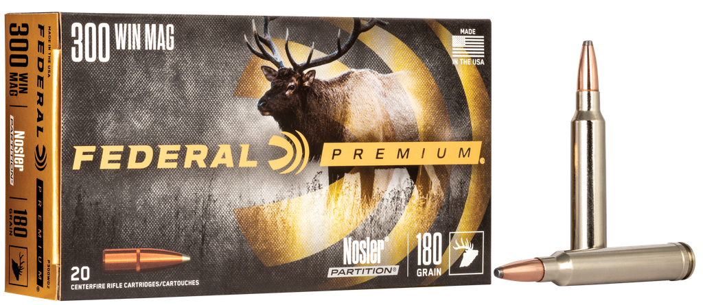 FEDERAL P300WD2 PREMIUM 300 WIN MAG 180 GRAIN NOSLER PARTITION