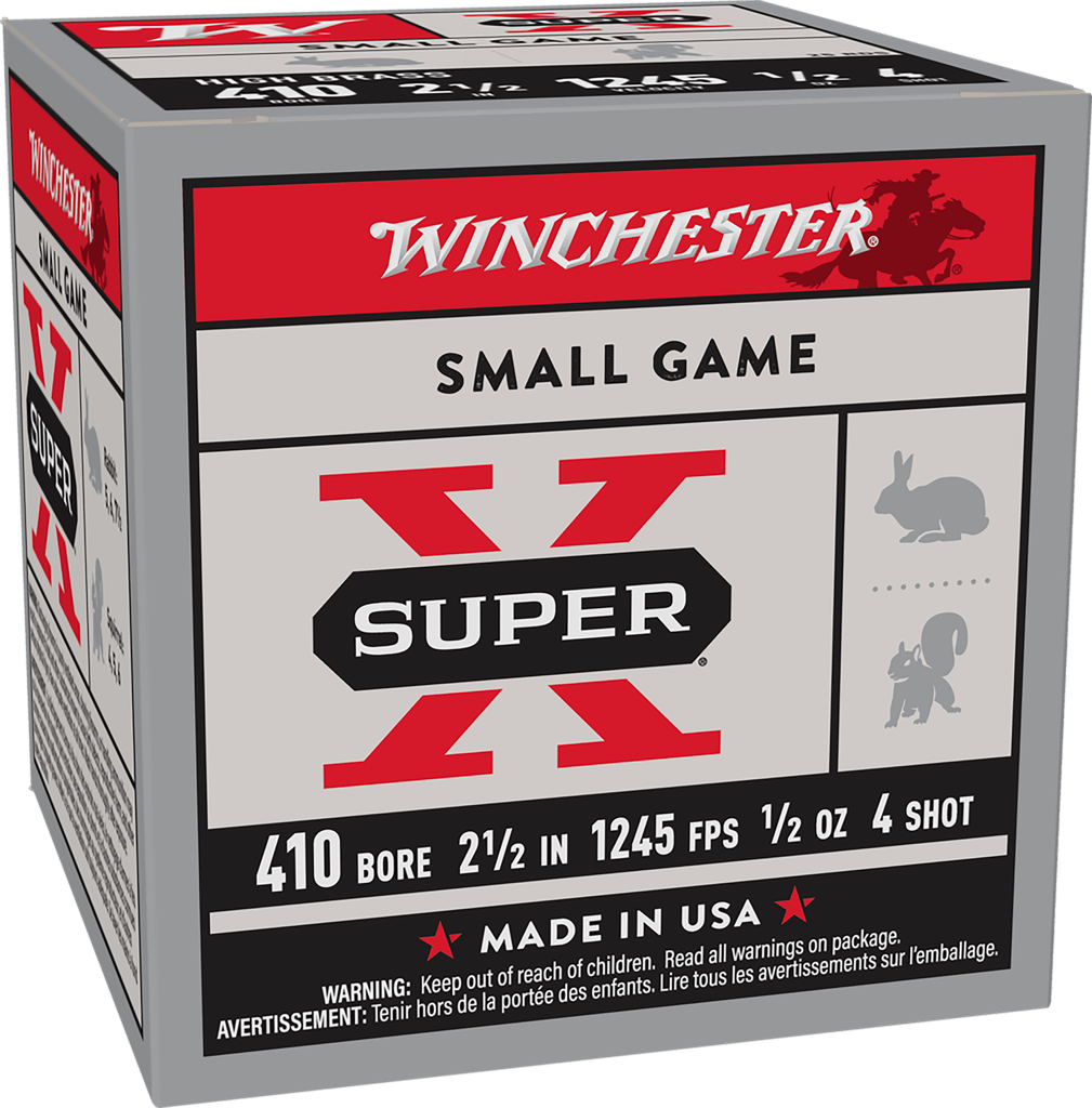 WINCHESTER AMMO X414 SUPER-X HEAVY GAME  410 GA 2.50" 1/2OZ 4 SHOT 25 RNDS