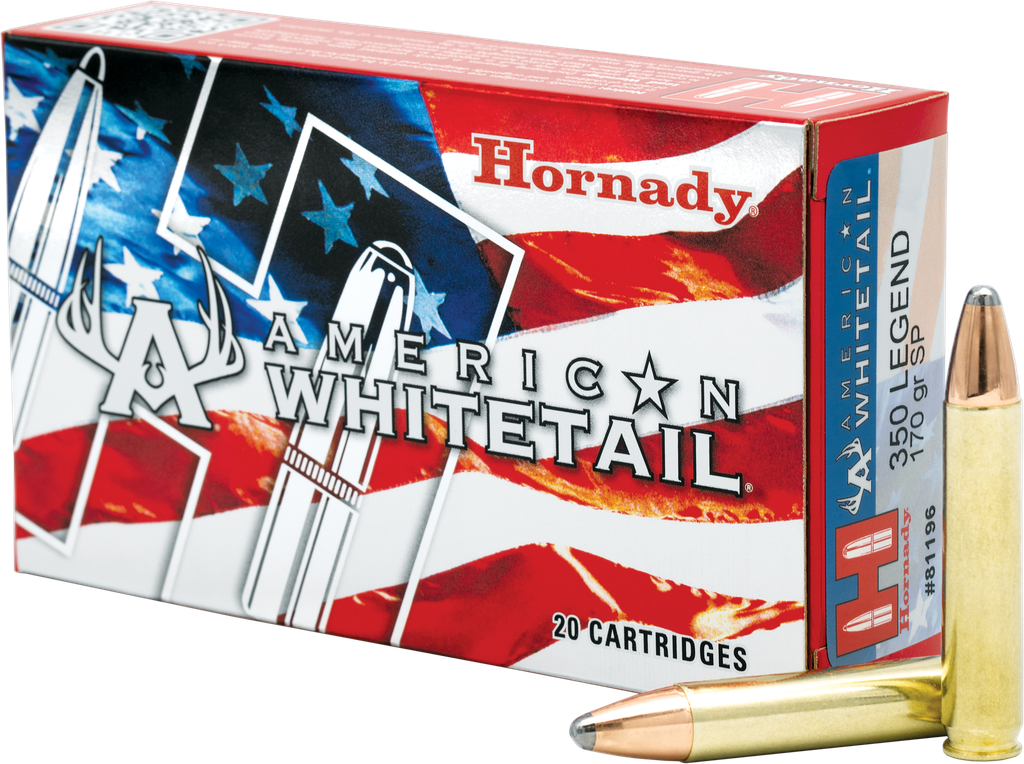 HORNADY 81196 AMERICAN WHITETAIL 350 LEGEND 170 GR INTERLOCK 20 PER BOX