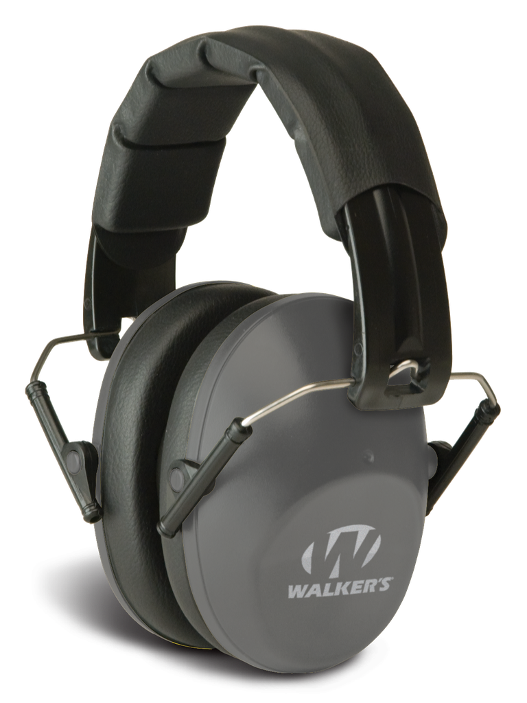 WALKER'S GWPFPM1GY PRO LOW PROFILE PASSIVE MUFF 22 DB OVER THE HEAD GRAY/BLACK POLYMER