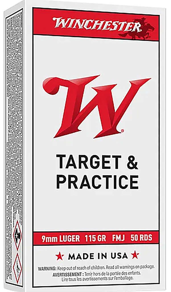 WINCHESTER Q4172 9MM 115 GR FMJ TARGET & PRACTICE 50 RNDS