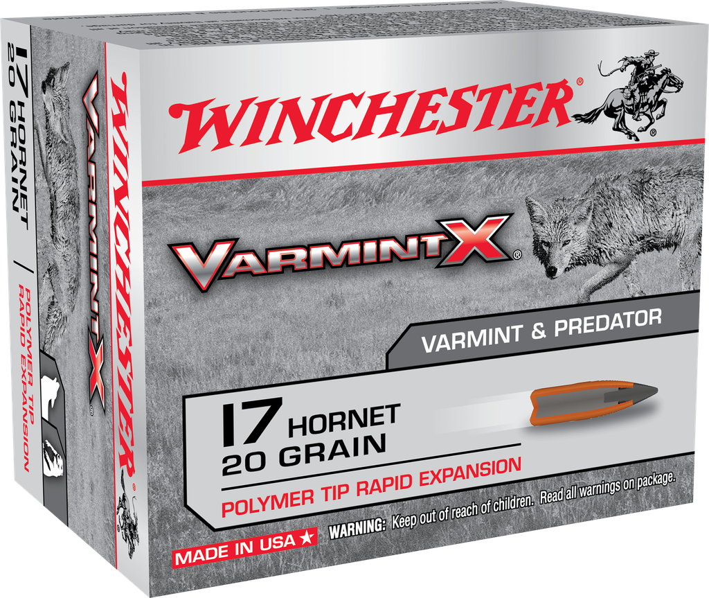 WINCHESTER X17P VARMINT X 17 HORNET 20 GRAIN POLYMER TIP 20 RNDS
