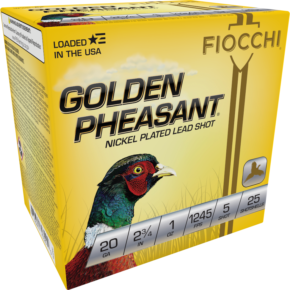FIOCCHI 20GP5 GOLDEN PHEASANT 20 GAUGE 2.75" 1 OZ 5 SHOT 