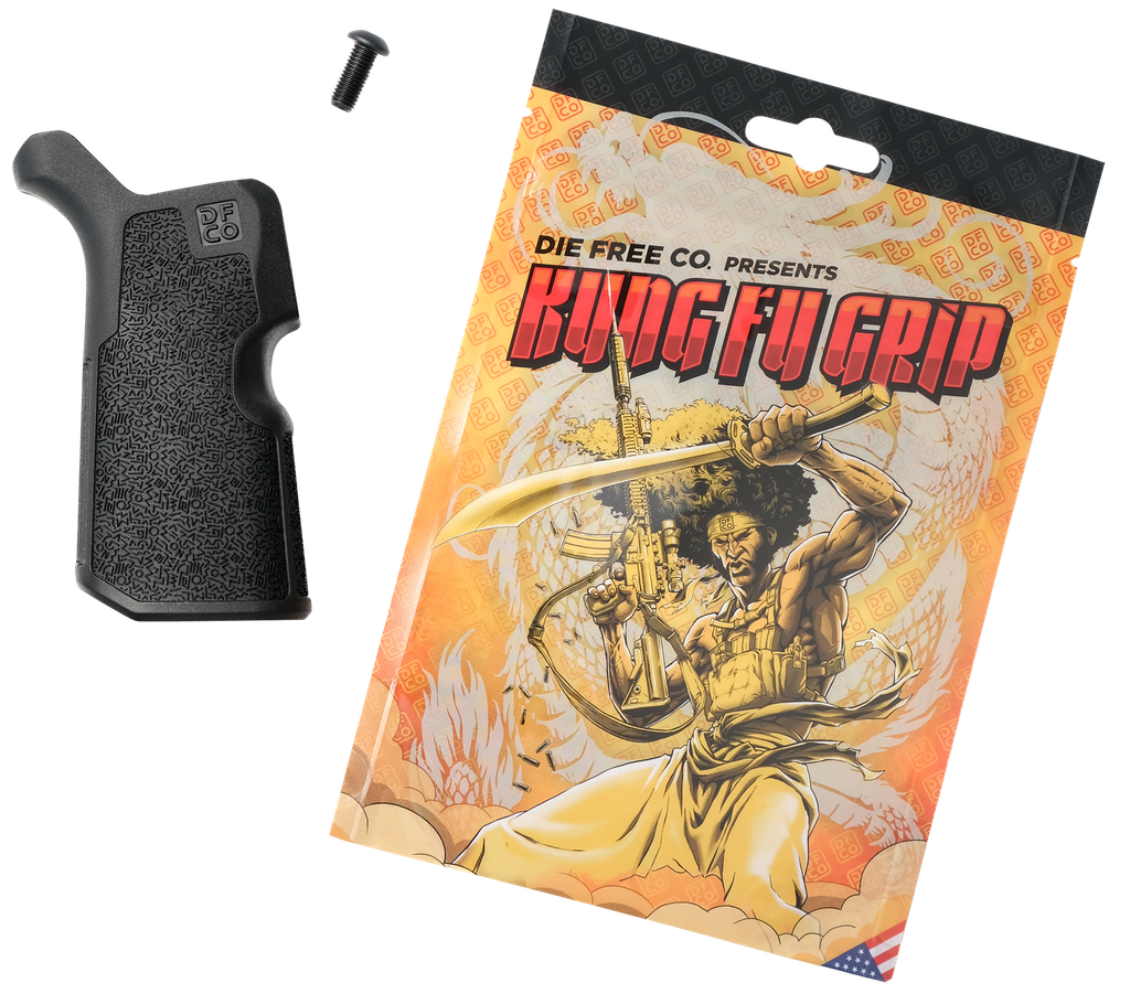 DIE FREE CO LLC KFGBLK KUNG FU GRIP BLACK NYLON FITS AR15/M4/AR10/SR25