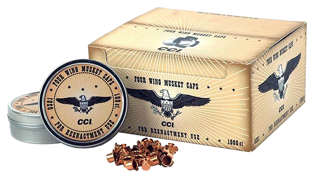CCI 301 FOUR WING MUSKET CAPS BRASS 100 CNT