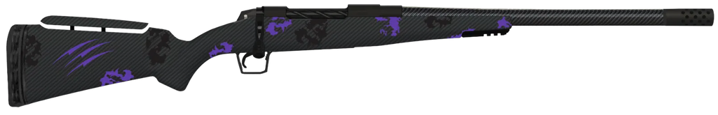 FIERCE FIREARMS ROGM308WIN20BP CARBON MINI ROGUE 308 WIN 4+1 20" BLACK CARBON FIBER MATCH GRADE THREADED BARREL, BLACK DRILLED & TAPPED STEEL RECEIVER, ADJ COMB & BIPOD RAIL PURPLE CAMO CARBON FIBER STOCK