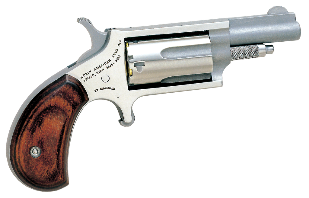 NORTH AMERICAN ARMS NAA-22M MINI-REVOLVER 22 WMR 5 SHOT 1.63" ROSEWOOD 