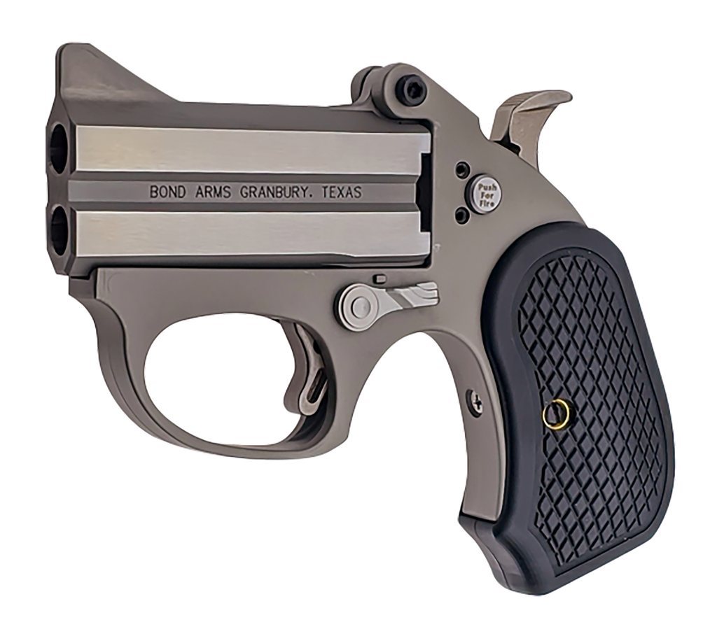 BOND ARMS BAHB HONEY B 22 MAG 2 SHOT 3" BLACK ROUGH & TUMBLE STAINLESS STEEL BARREL & FRAME, BLACK EXTENDED B6 RESIN GRIPS