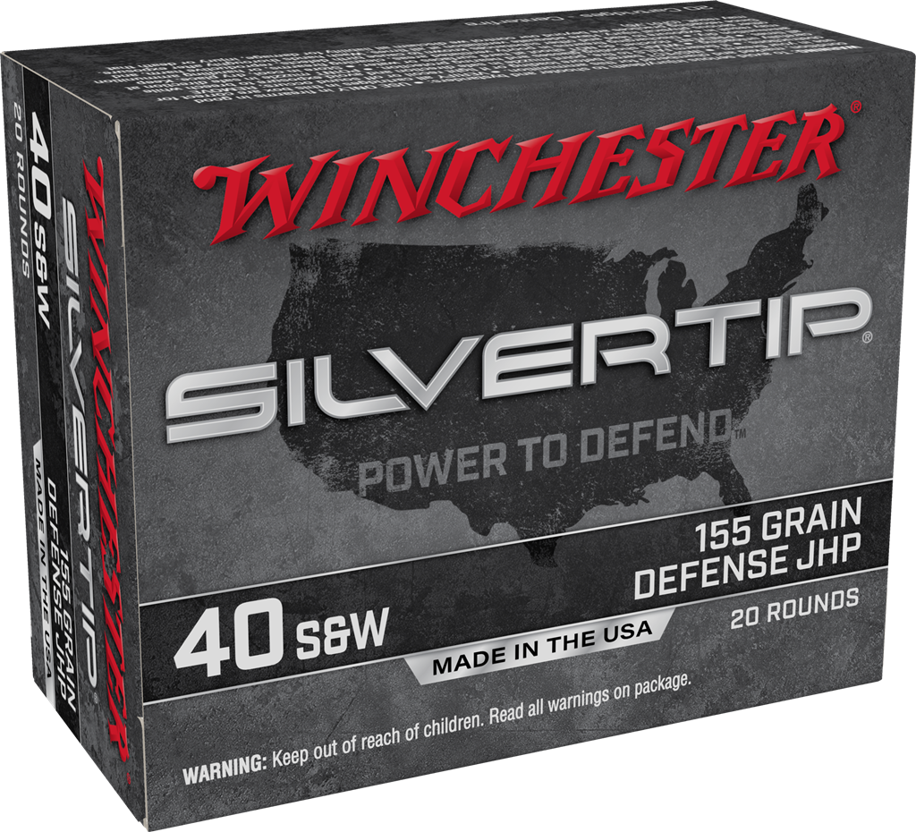WINCHESTER W40SWST SILVERTIP 40 S&W 155 GRAIN SILVERTIP JHP 20 RNDS