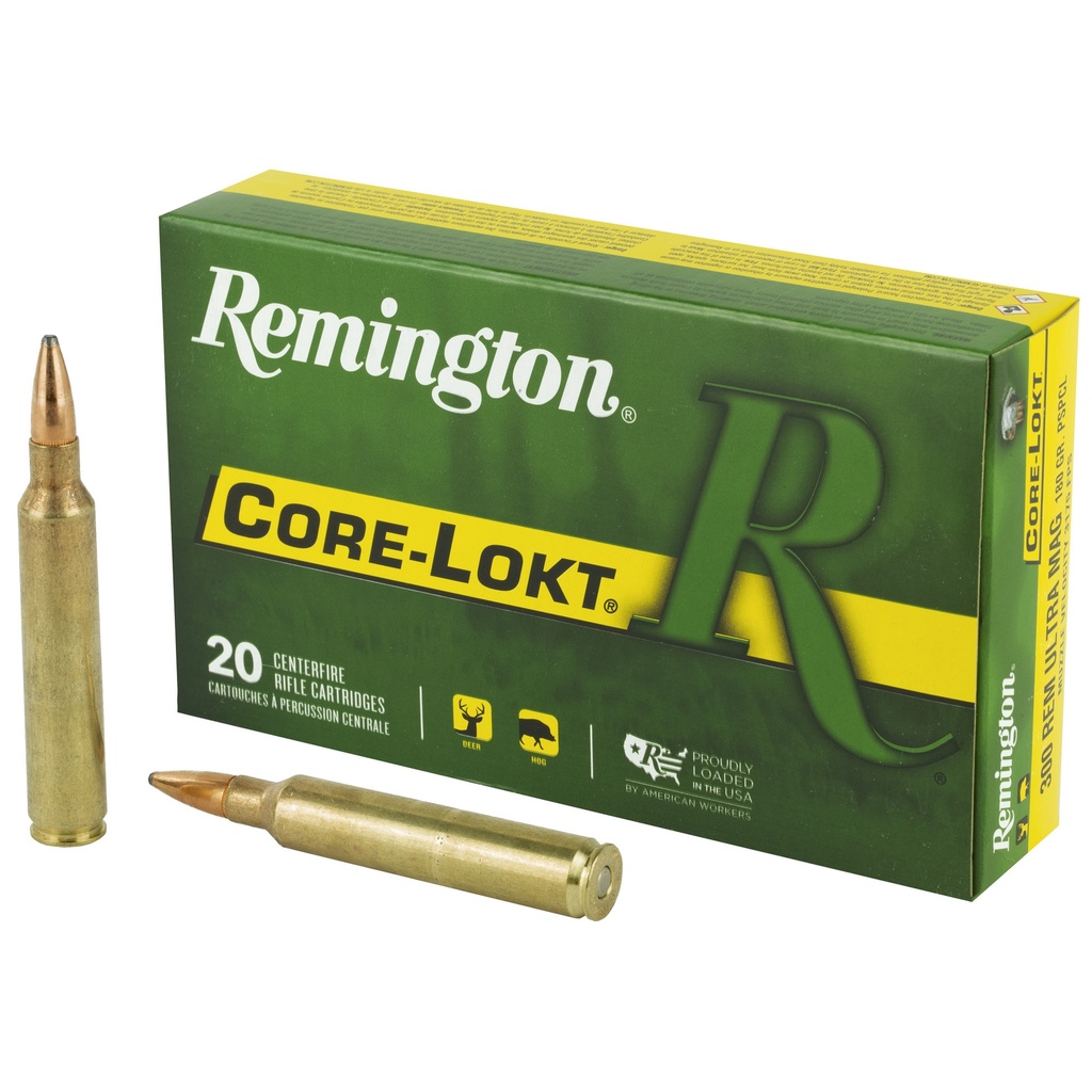 REMINGTON 27641 CORE-LOKT 300 REMINGTON ULTRA MAGNUM 180 GRAIN PSP 20 RNDS
