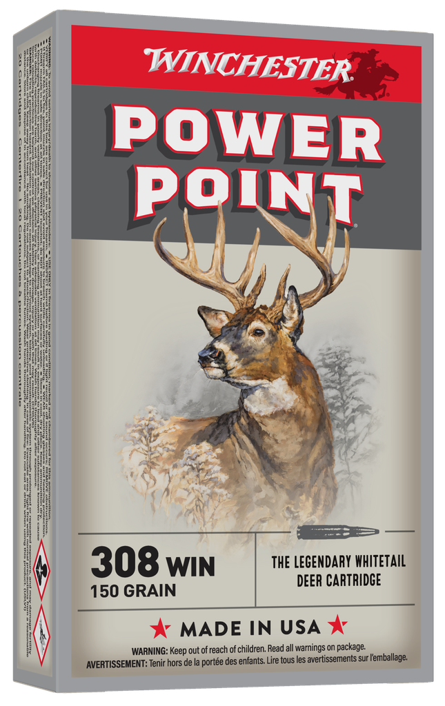 WINCHESTER X3085 POWER-POINT 308 WIN 150 GRAIN 20 RNDS