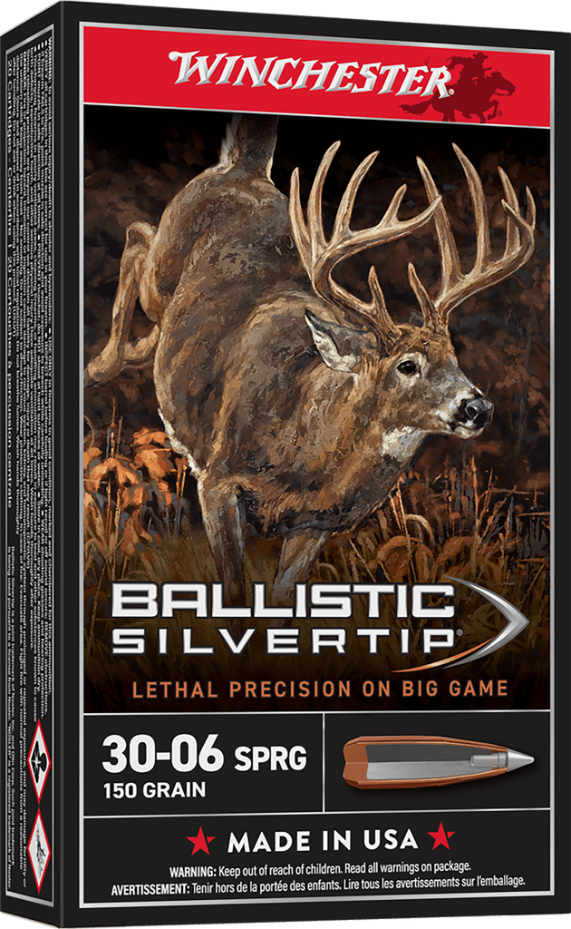 WINCHESTER AMMO SBST3006 BALLISTIC SILVERTIP 30-06 SPRINGFIELD 150 GRAIN 20 RNDS