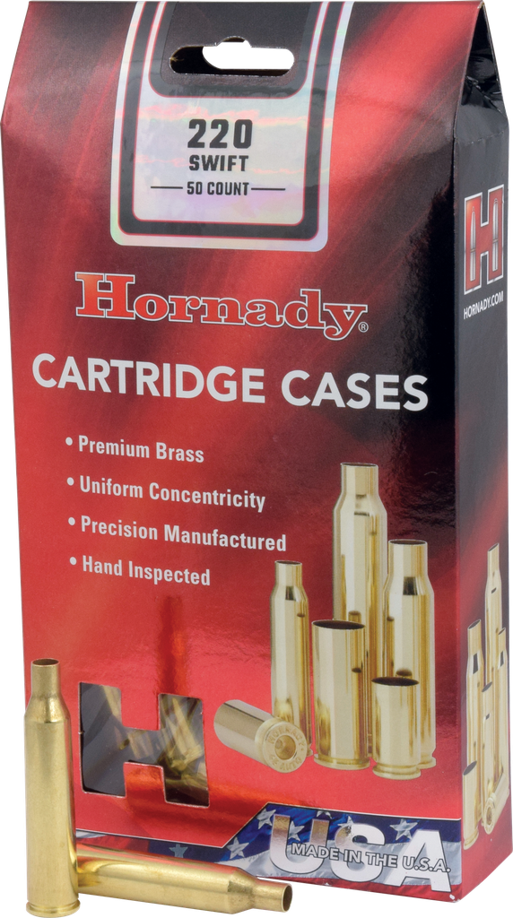 HORNADY 8615 UNPRIMED CASES CARTRIDGE 220 SWIFT RIFLE BRASS 50 RNDS