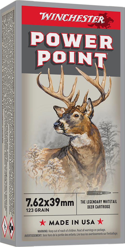 WINCHESTER AMMO X76239 POWER-POINT 7.62X39MM 123 GRAIN 20 RNDS