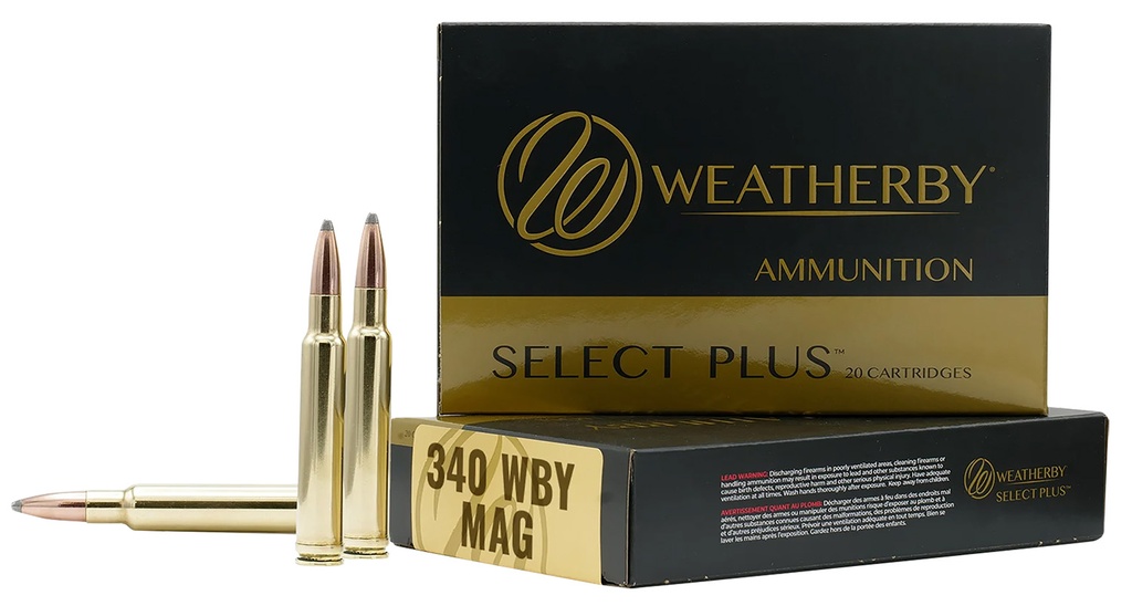 WEATHERBY H340225IL SELECT PLUS 340 WBY MAG 225 GRAIN HORNADY INTERLOCK 20 RNDS