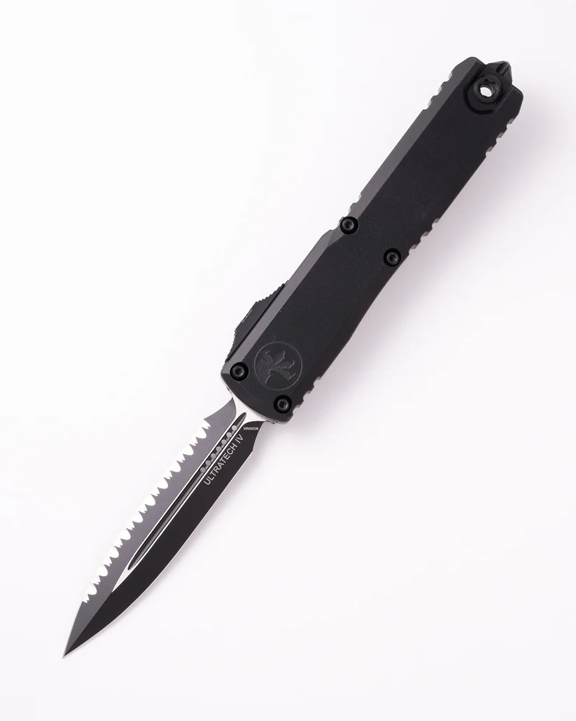 MICROTECH ULTRATECH GEN IV D/E BLACK TACTICAL FULL SERRATE (11224-3T)