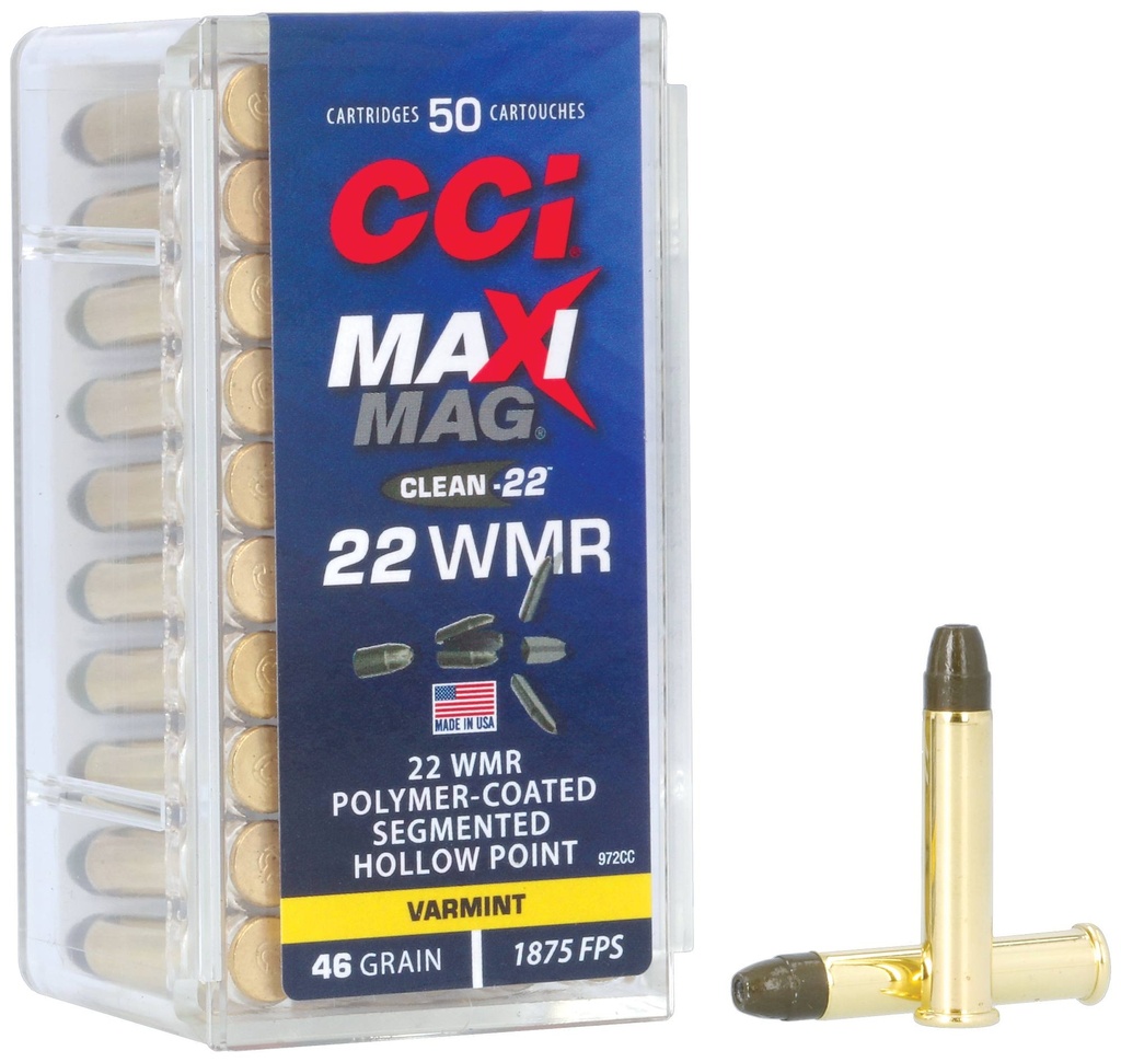 CCI 972CC MAXI-MAG 22 WMR 46 GRAIN SEGMENTED HP 50 RNDS