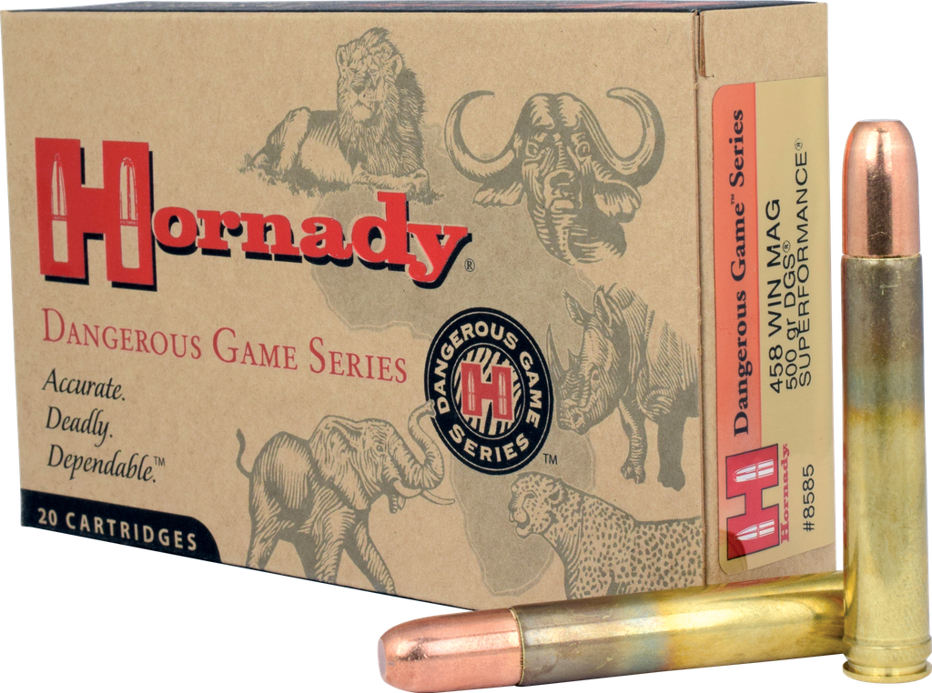 HORNADY 8585 DANGEROUS GAME 458WINMAG 500GR DANGEROUS GAME SOLID 20 