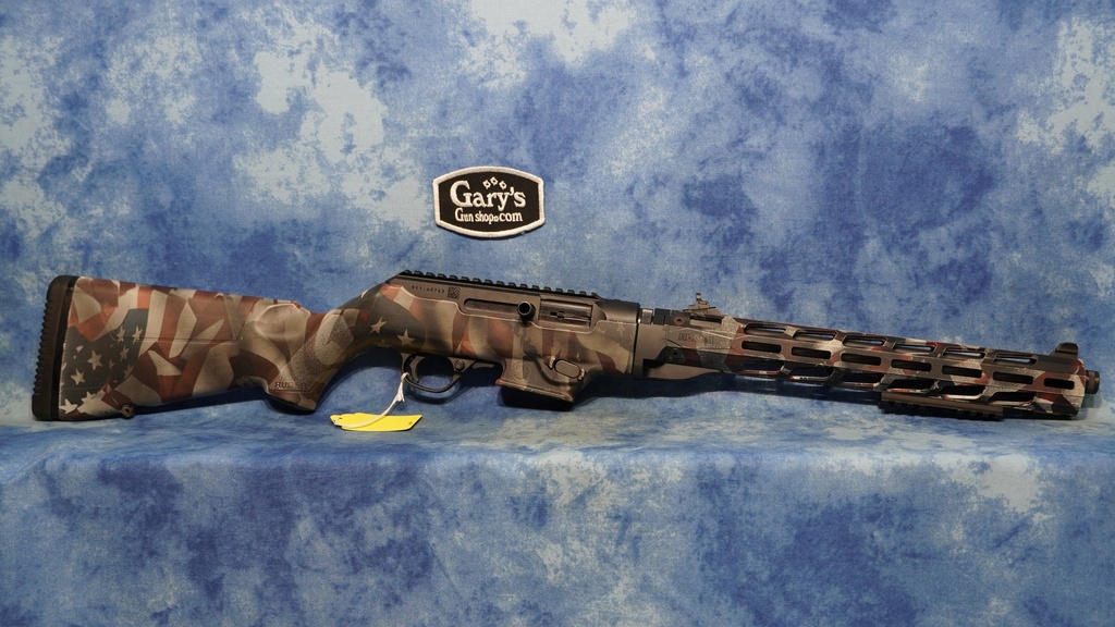 USED RUGER PC CARBINE 9MM FLAG PAINTED STOCK