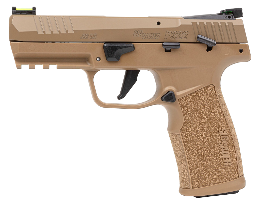 SIG SAUER 322CCAS P322 COMPACT 22 LR 20+1 4" THREADED BARREL COYOTE TAN