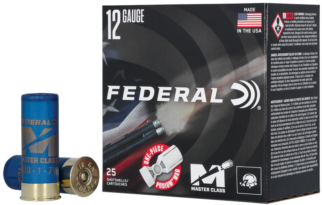 FEDERAL MC12H175 MASTER CLASS HIGH OVER ALL 12 GAUGE 2-3/4" 1 1/8 OZ 7.5 SHOT 25 RNDS