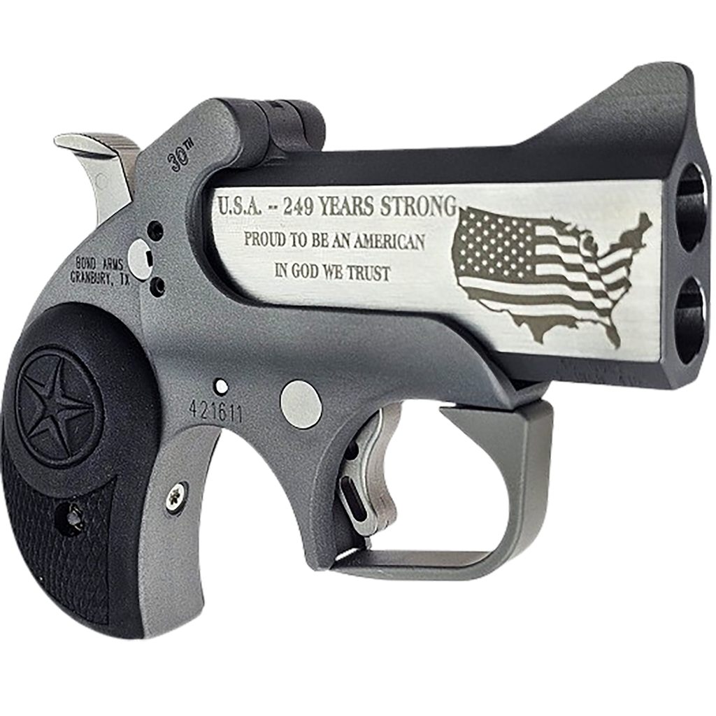 BOND ARMS BA30TH-45LC/410 30TH ANNIVERSARY 45 COLT (LONG COLT)/410 GAUGE 2 SHOT 3" ENGRAVED MATTE STAINLESS