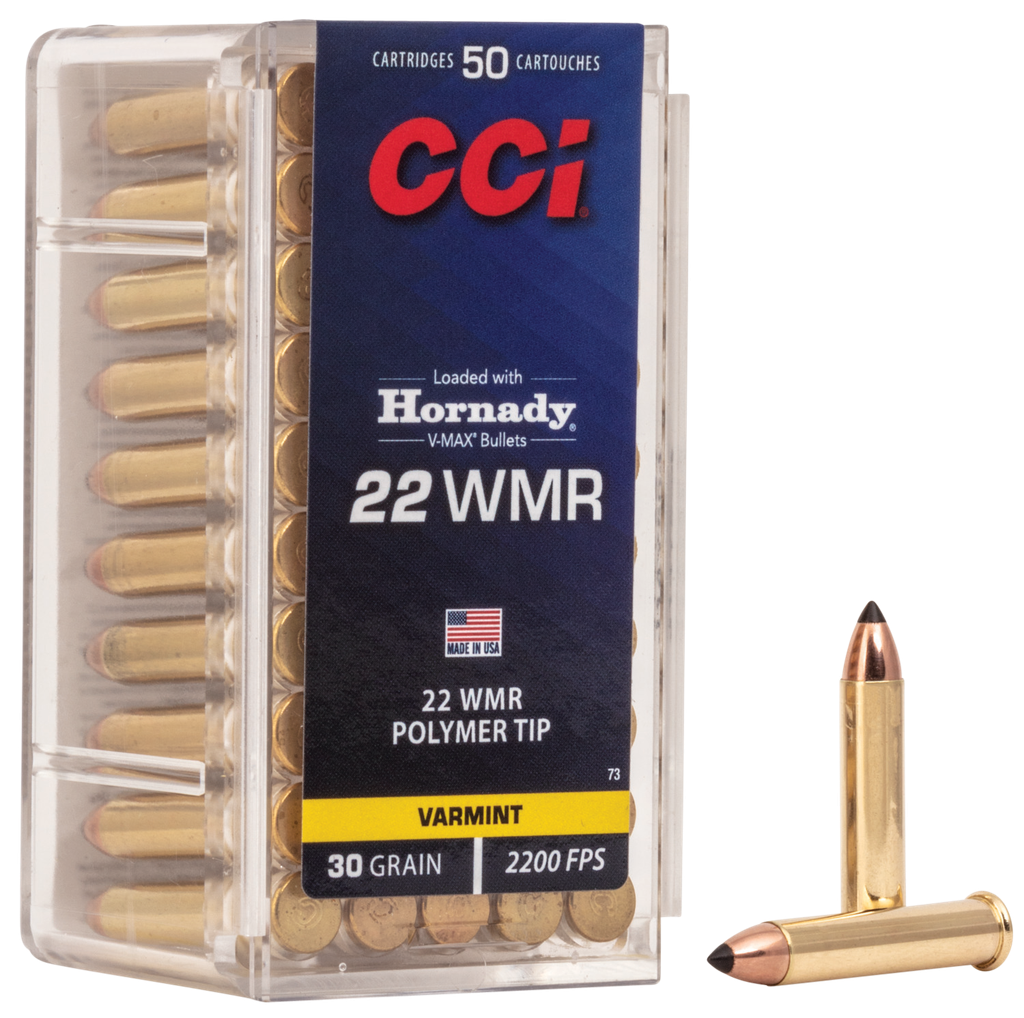 CCI 0073 V-MAX 22 WMR 30 GRAIN HORNADY V-MAX 50 RNDS