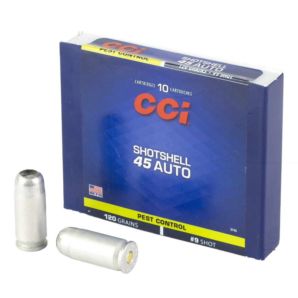 CCI 3745 PEST CONTROL SHOTSHELL 45 ACP 120 GRAIN #9 SHOT 10 RNDS