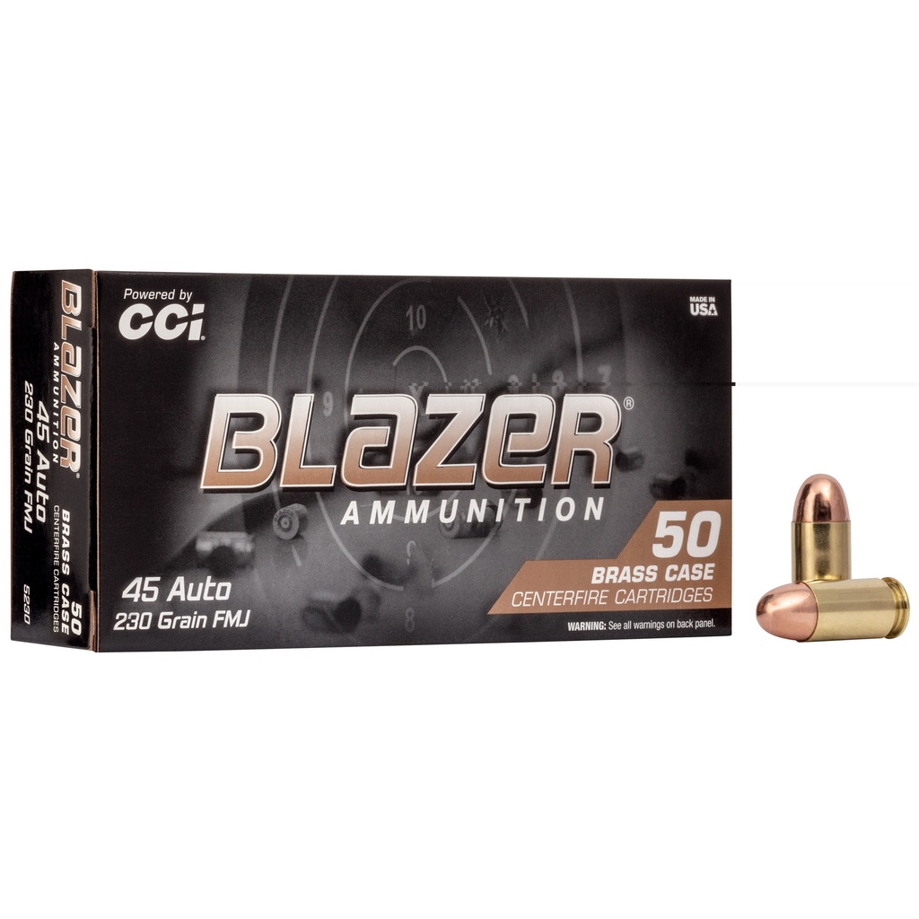 CCI 5230 BLAZER BRASS 45 ACP 230 GRAIN FMJ 50 RNDS