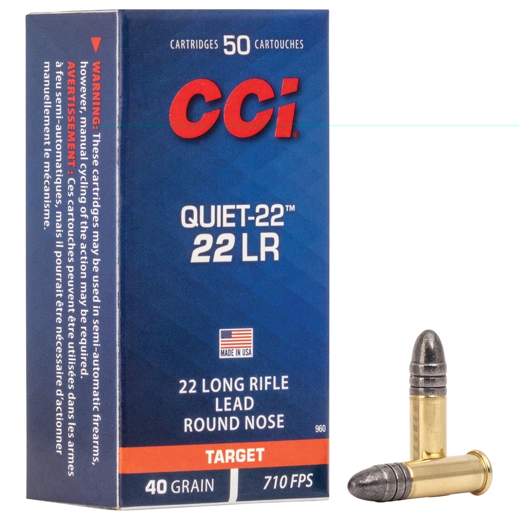 CCI 960 QUIET 22LR 40GR LRN 50RND