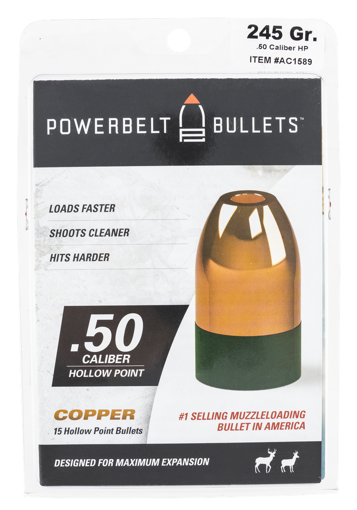 POWERBELT BULLETS COPPER, CVA AC1589    POWERBELT  50 245 HP   15