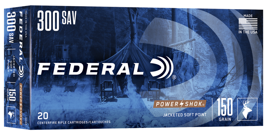 FEDERAL 300A POWER-SHOCK 300 SAVAGE 150 GRAIN SP 20 RNDS 