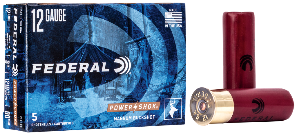 FEDERAL F13100 POWER-SHOK MAGNUM 12 GA 3" 1 7/8OZ 00 BUCKSHOT 5 RNDS