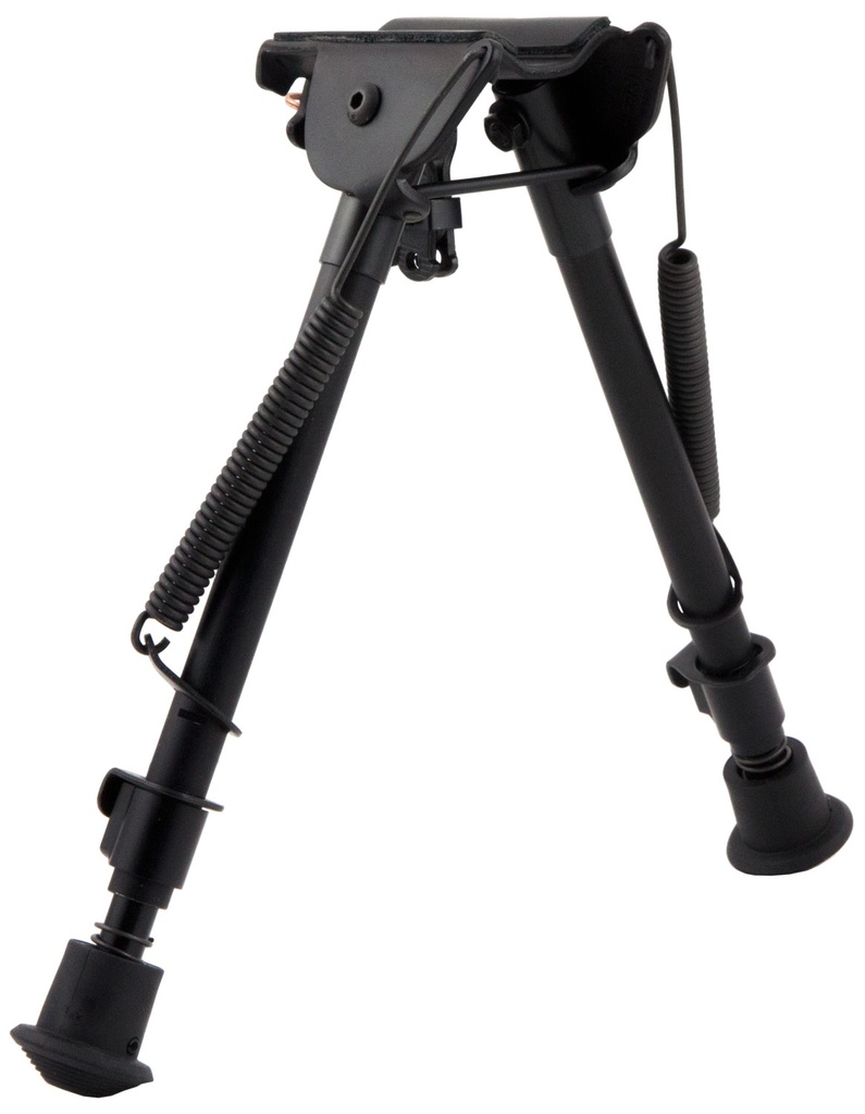 HARRIS BIPODS LM1A2 NON-SWIVEL L SWIVEL STUD, 9-13", BLACK STEEL/ALUMINUM, NOTCHED LEGS