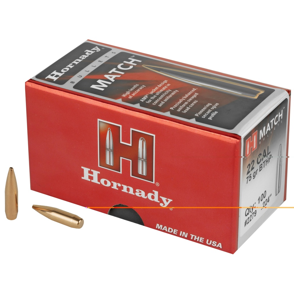HORNADY MATCH 22CAL .224 75GR 100CT 2279