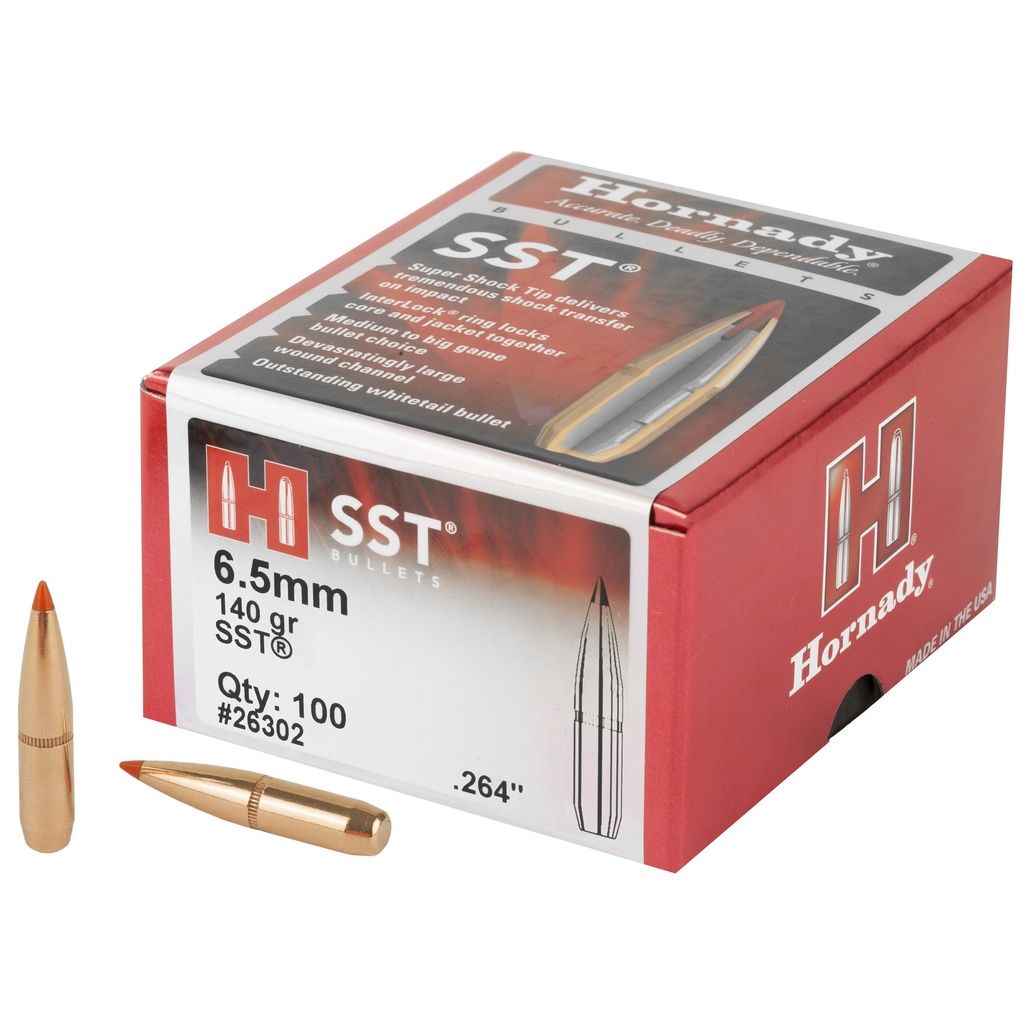 HORNADY 26302 SST 6.5MM .264 140 GRAIN SUPER SHOCK TIP 100 CNT