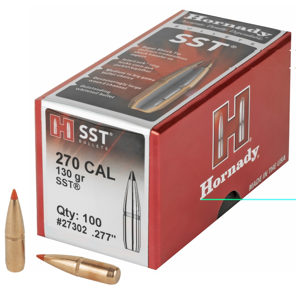 HORNADY 27302 SST 270 CAL .277 130 GRAIN SUPER SHOCK TIP 100 CNT