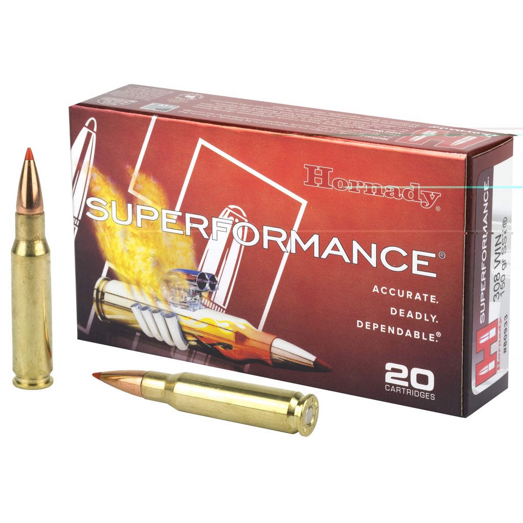 HORNADY 80933 SUPERFORMANCE 308 WIN 150 GRAIN SST SPF 20 RNDS 